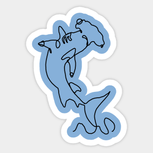 hammerhead shark one line art Sticker